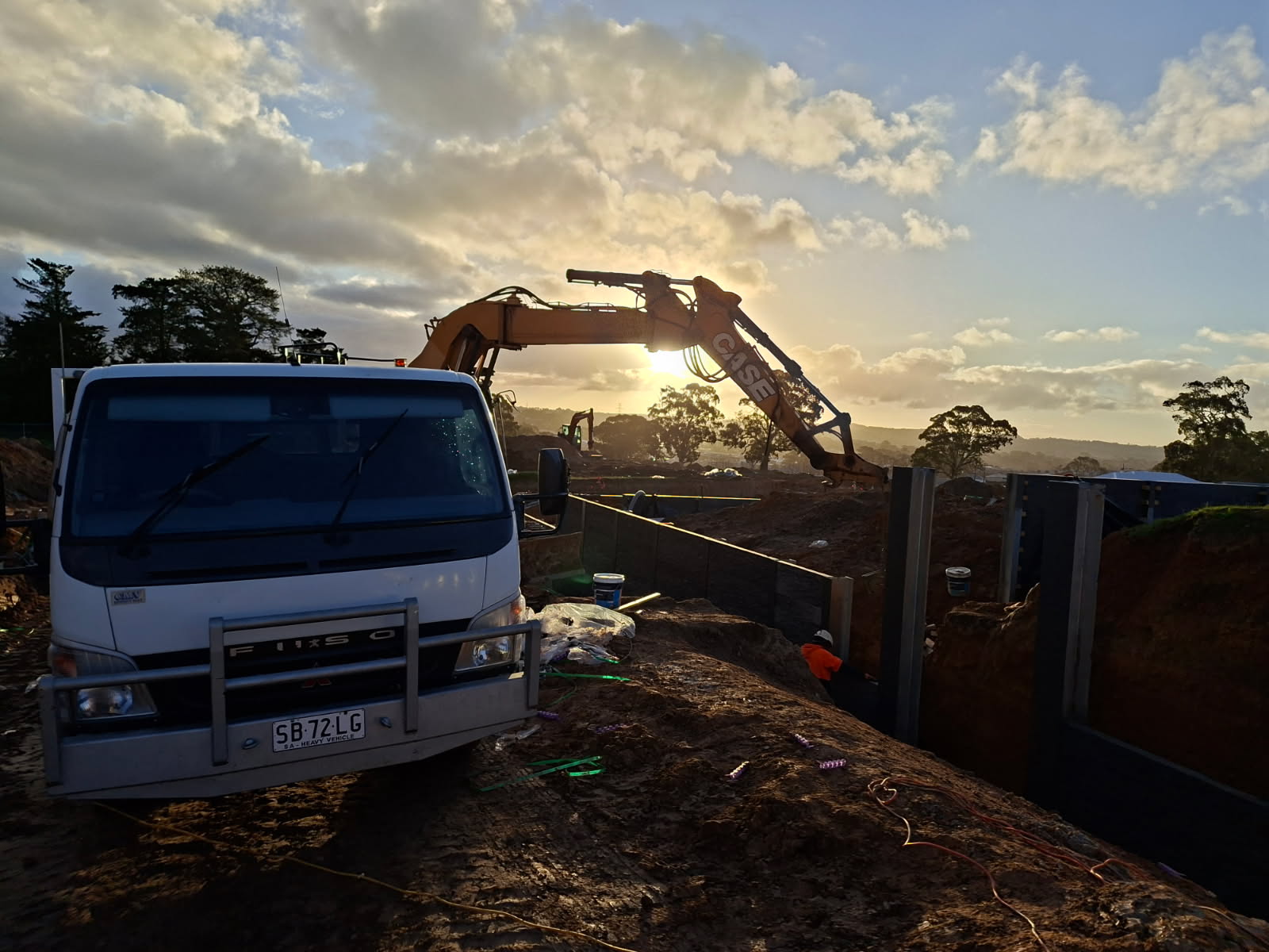 On-site steel retaining wall installation by Iron Works