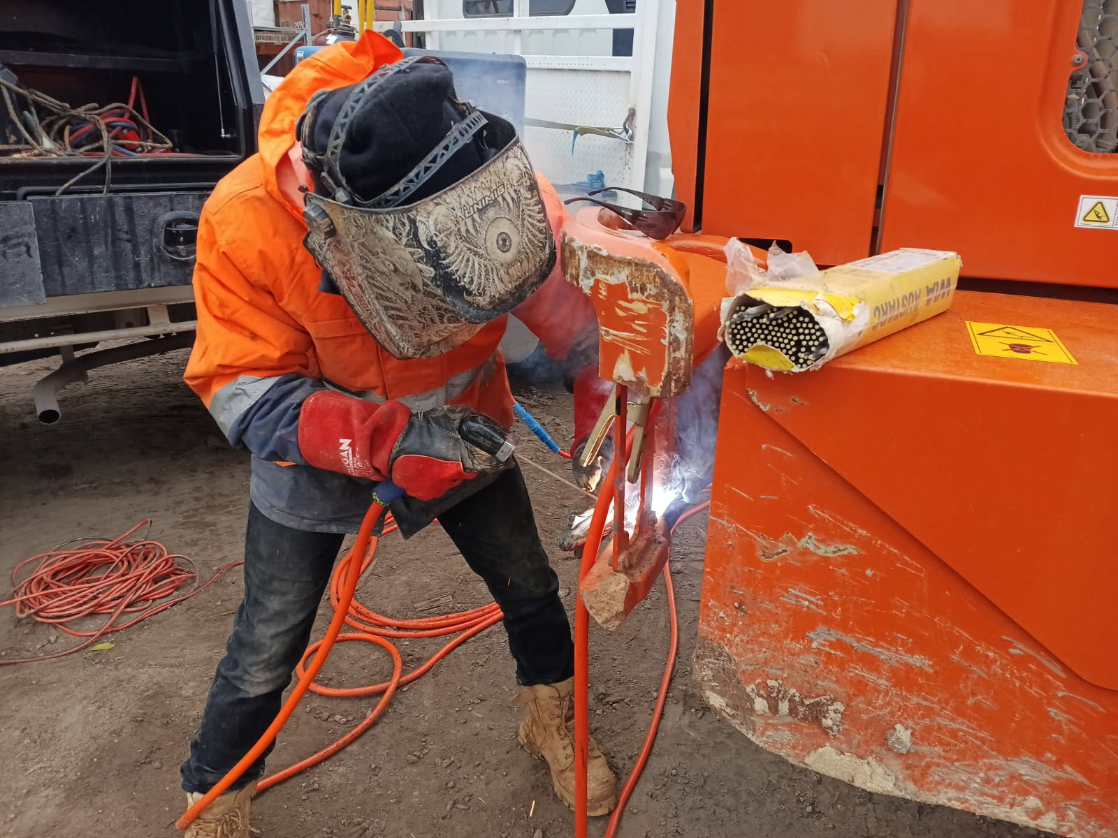 On-site arc welding on a rural property